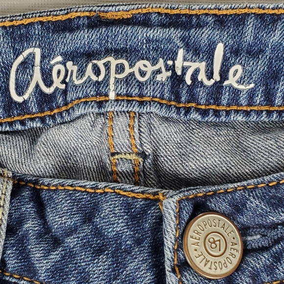 Aeropostale Bayla Skinny Jeans Womens 6 Reg Distressed Knee Patches 30x31 - Picture 8 of 10